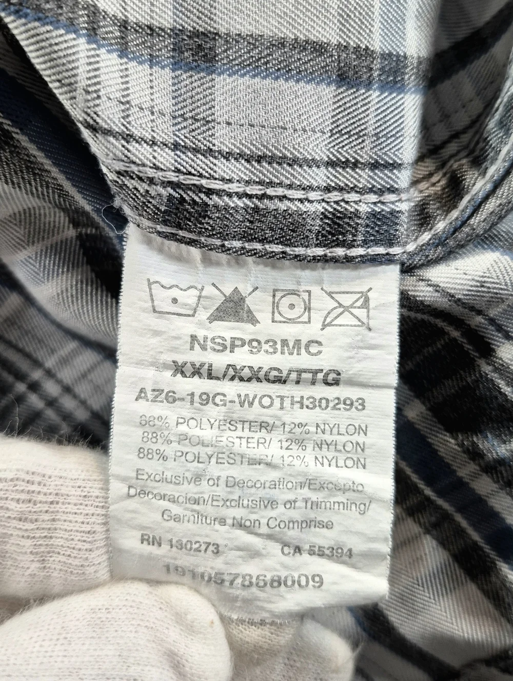 Wrangler Outdoor Series Mens XXL Blue Gray Plaid Utility Shirt Workwear Utility - Picture 9 of 10